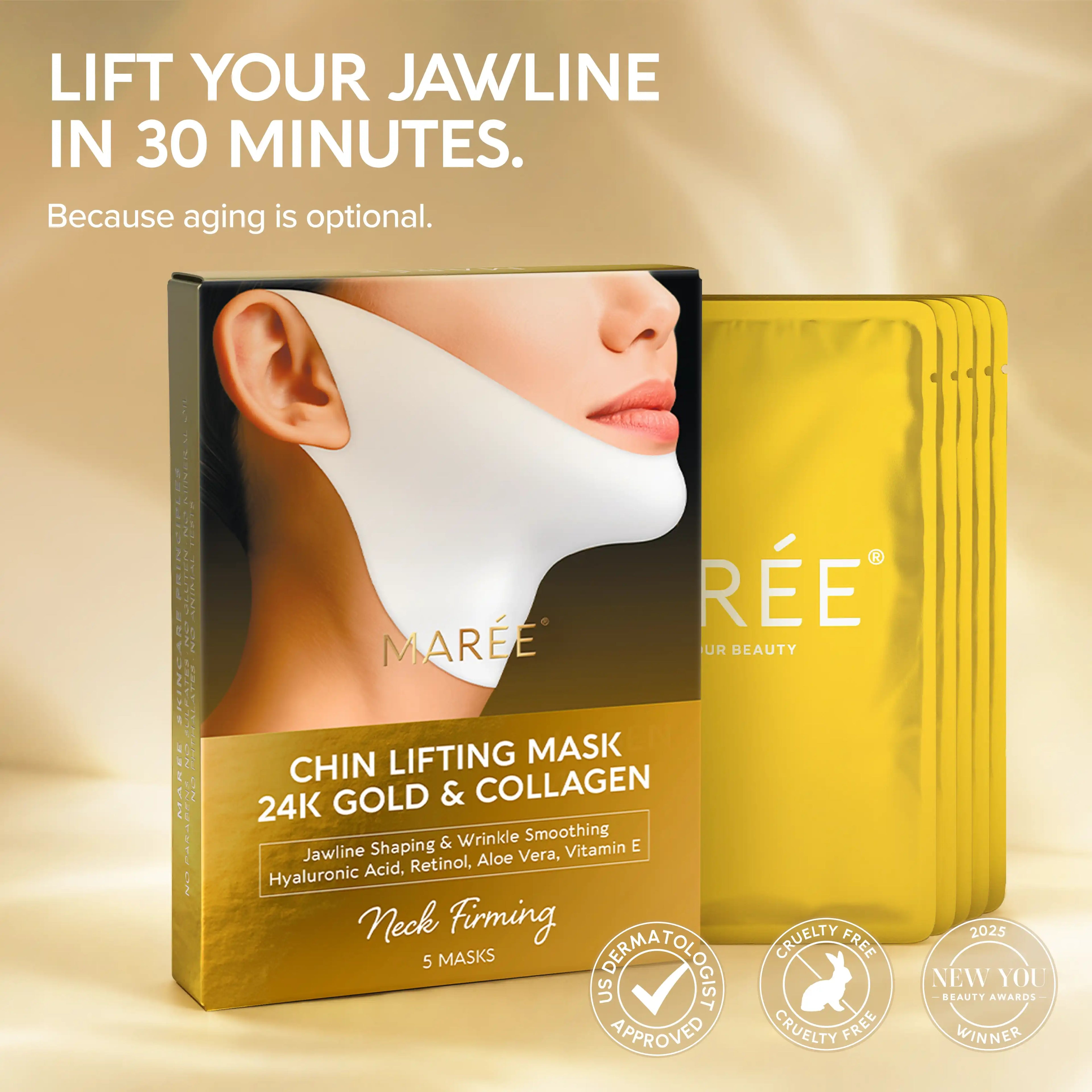 24K Gold Jawline Lifting Mask